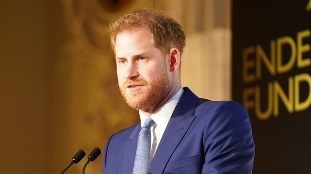 Princ Harry na udlen cen Endeavour Fund Awards, jedn z poslednch akc ped odchodem z krlovsk rodiny (Londn, 5. bezna 2020)
