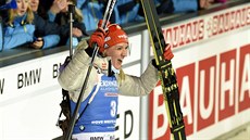 Denise Herrmannová z Německa se raduje z vítězství ve sprintu v Novém Městě na... Denise Herrmannová z Německa se raduje z vítězství ve sprintu v Novém Městě na...