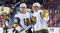 Tomáš Nosek (vpravo) slaví svůj gól se spoluhráči z Vegas. Tomáš Nosek (vpravo) slaví svůj gól se spoluhráči z Vegas.