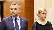 Slovenský premiér Peter Pellegrini a ministryn vnitra Denisa Saková (11....