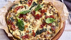 Frittata se špenátem a žampiony Frittata se špenátem a žampiony