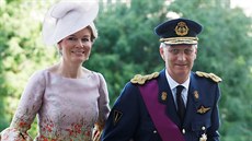 Belgická královna Mathilde a král Philippe (Brusel, 21. ervence 2017)