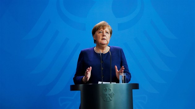 Nmeck kanclka Angela Merkelov hovo o situaci en koronaviru. (6. dubna 2020)