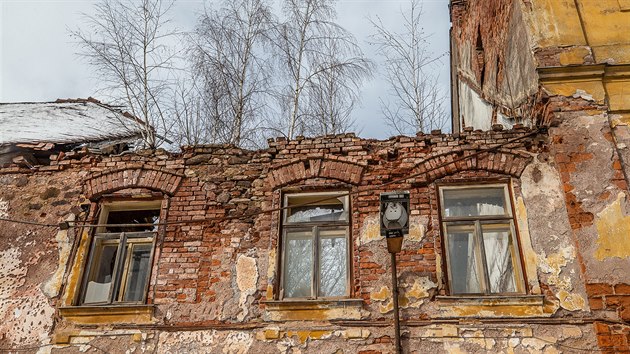 Pivovar v Rudnku je pamtkou, jene msty jsou pokozen stechy a sklepy jsou v havarijnm stavu (27. 2. 2020).