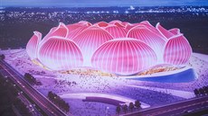 Momentka z přestavení nového stadionu Kuang-čou Evergrande pro 100 tisíc diváků. Momentka z přestavení nového stadionu Kuang-čou Evergrande pro 100 tisíc diváků.