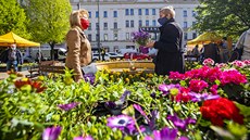 Od pondělí znovu otevřely farmářské trhy, třeba na Tylově náměstí v Praze (na... Od pondělí znovu otevřely farmářské trhy, třeba na Tylově náměstí v Praze (na...
