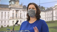 Ministryně práce a sociálních věcí Jana Maláčová na tiskové konferenci po... Ministryně práce a sociálních věcí Jana Maláčová na tiskové konferenci po...