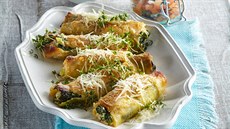 Plněné cannelloni se špenátem a masem Plněné cannelloni se špenátem a masem