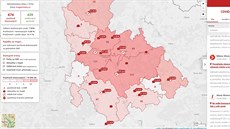 Interaktivní mapa shrnující situaci v Olomouckém kraji v souvislosti s... Interaktivní mapa shrnující situaci v Olomouckém kraji v souvislosti s...