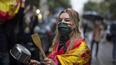 V Madridu se protestovalo proti panlské vlád. (13. kvtna 2020)