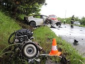Při nehodě mezi Černožicemi a Jaroměří zahynuli tři lidé (31. 5. 2020). Při nehodě mezi Černožicemi a Jaroměří zahynuli tři lidé (31. 5. 2020).