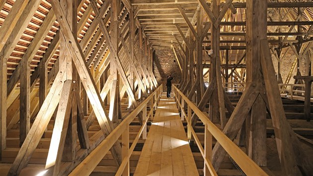 Devn krov je dostupn z nov vybudovanch lvek nad klenbami hlavn lodi. Umon prohldku konstrukce z roku 1539, kter je vysok pes dvacet metr.