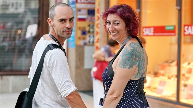 Simona Babkov a jej partner Ian Adensam (MFF KV, 30. ervna 2019)