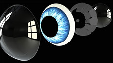 Struktura chytré kontaktní oky Mojo Lens