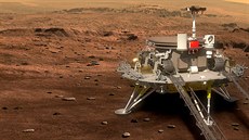 Vizualizace plánované čínské robotické mise na Mars nazvané HX-1 Vizualizace plánované čínské robotické mise na Mars nazvané HX-1