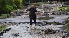 Záplavy v obci Vápenný Podol (14. ervna 2020)