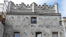 Poniené renesanní fasády a sgrafita ve Slavonicích.