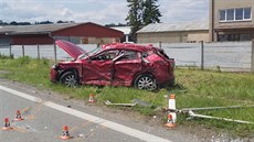 Při srážce kamionu, dodávky a dvou osobních aut u kruhového objezdu v Zábřehu... Při srážce kamionu, dodávky a dvou osobních aut u kruhového objezdu v Zábřehu...