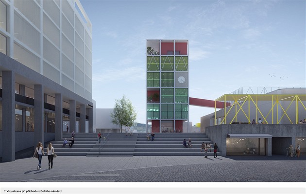 Návrh studia Kamil Mrva Architects poítá s novou výkovou dominantou, námstím...
