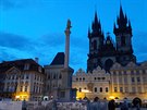 Večerní pohled na Mariánský sloup. Večerní pohled na Mariánský sloup.