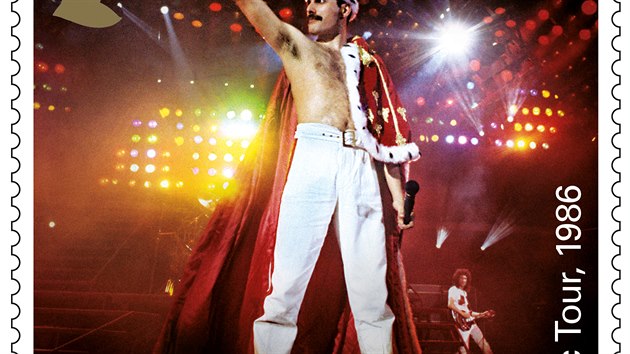 Britsk pota vyd srii 13 znmek zachycujc pebaly nejpopulrnjch alb a fotografie rockov kapely Queen, kter slav 50. vro vzniku. (24.ervna 2020)