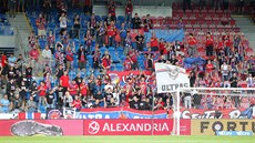 Plzeňští fanoušci během ligového utkání proti Jablonci. Plzeňští fanoušci během ligového utkání proti Jablonci.