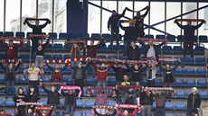 Fanoušci Sparty na stadionu na pražské Letné. Fanoušci Sparty na stadionu na pražské Letné.