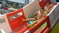 Na novém toboganu v Pasohlávkách se jezdí i směrem vzhůru Na novém toboganu v Pasohlávkách se jezdí i směrem vzhůru