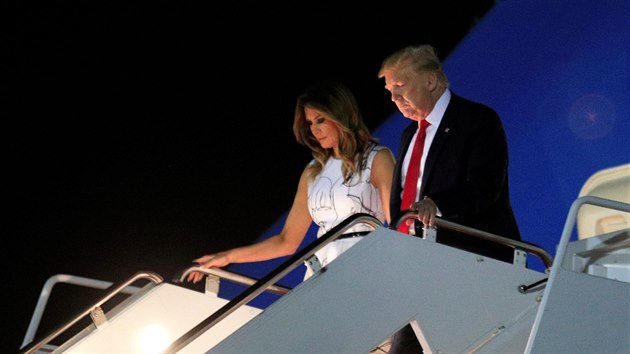 Prezident Spojench stt Donald Trump s manelkou Melani (3. ervence 2020).