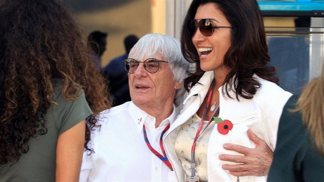 Bernie Ecclestone a jeho žena Fabiana Flosi