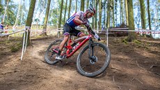 Ondřej Cink na trati českého poháru horských kol v Touškově Ondřej Cink na trati českého poháru horských kol v Touškově