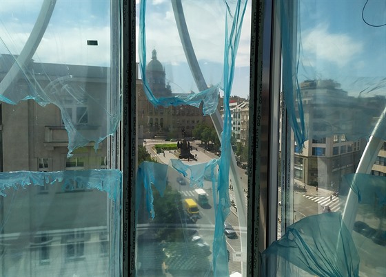 výhled z budovy na Václavské námstí