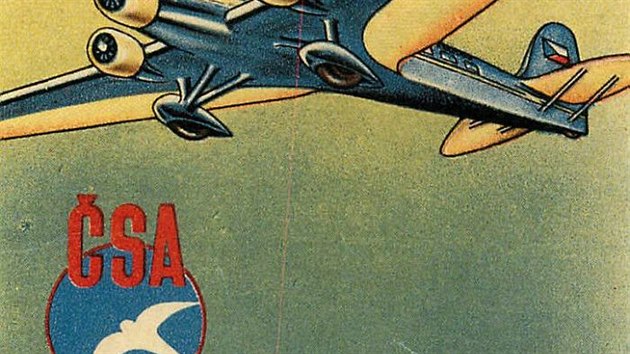 Dobov reklama SA s vyobrazenm letounem Savoia-Marchetti S.73