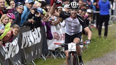 Vítěz závodu mužů Ondřej Cink v cílové rovince. Vítěz závodu mužů Ondřej Cink v cílové rovince.