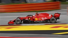 Charles Leclerc z Ferrari na trati Velké ceny Štýrska F1. Charles Leclerc z Ferrari na trati Velké ceny Štýrska F1.
