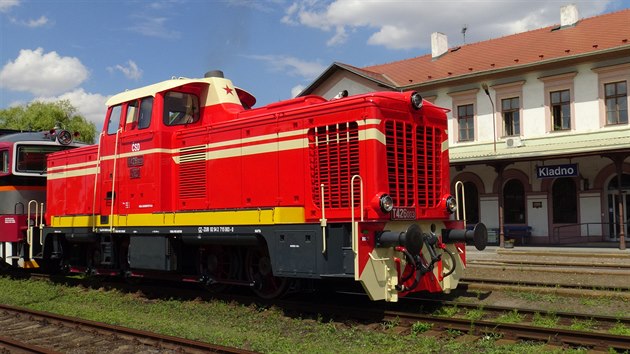 Lokomotiva T426.003 ve stanici Kladno