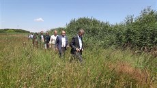 Výprava se prodírá hustým porostem obklopujícím celý rybník. Výprava se prodírá hustým porostem obklopujícím celý rybník.