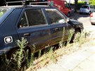 Další příklad zarůstajícího vraku automobilu na Sídlišti Solidarita v Praze 10 -Strašnicích v ulici Brigádníků hned u školního hřiště. Další příklad zarůstajícího vraku automobilu na Sídlišti Solidarita v Praze 10 -Strašnicích v ulici Brigádníků hned u školního hřiště.