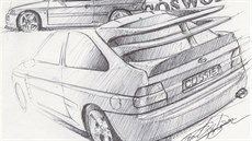 Skica slavného automobilového designéra Franka Stephensona: Ford Escort RS... Skica slavného automobilového designéra Franka Stephensona: Ford Escort RS...