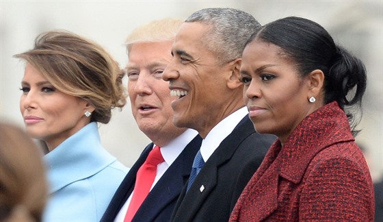 Melania Trumpová, Donald Trump, Barack Obama a Michelle Obamová (Washington,...