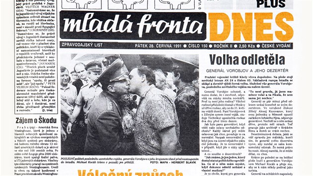 Mlad fronta DNES (28. ervna 1991)