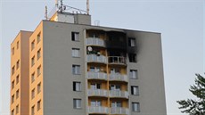 Poár panelového domu na ulici Mírová v Bohumín na Karvinsku, kde zahynulo 11...