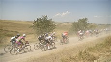 Momentka z cyklistického závodu Strade Bianche Momentka z cyklistického závodu Strade Bianche