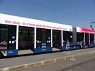 Tramvajová výzdoba přátelských vztahů mezi Českou a Korejskou republikou. Tramvajová výzdoba přátelských vztahů mezi Českou a Korejskou republikou.