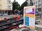 Rekonstrukce tramvajové trati v Praze 10-Strašnicích. Rekonstrukce tramvajové trati v Praze 10-Strašnicích.