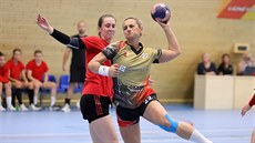 Momentka z přátelského utkání mezi Sokol Lázně Kynžvart a DHC Slavia Praha. Na... Momentka z přátelského utkání mezi Sokol Lázně Kynžvart a DHC Slavia Praha. Na...