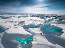 Snímek poízený bhem expedice na led Bajkalského jezera u mysu Kotelnikovsky...