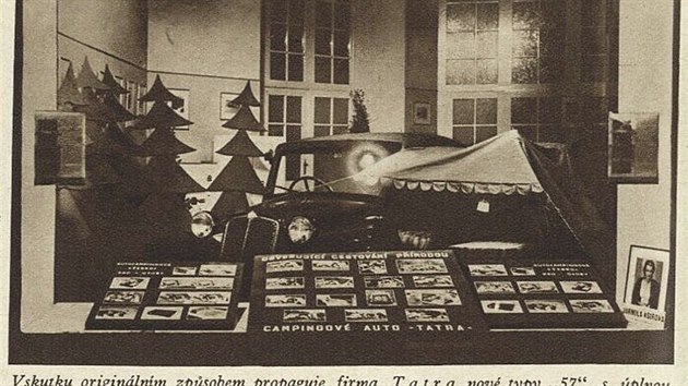 Tatra 57 autocamping, pohled do vlohy prodejny v Praze