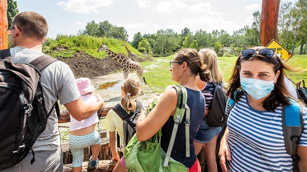 Davy návštěvníků v zoo ve Dvoře Králové (7. 8. 2020)