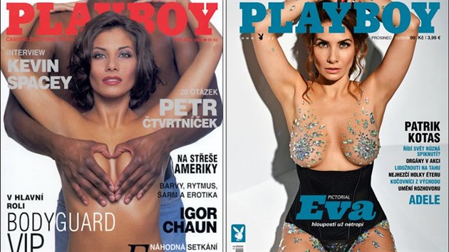 Eva Decastelo na oblce magaznu Playboy v letech 1998 a 2018